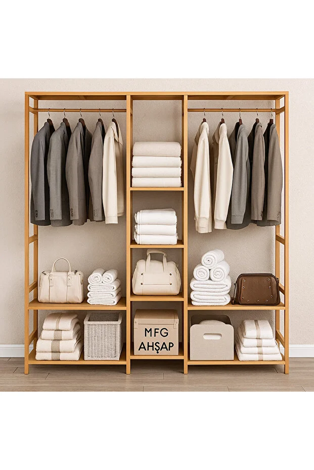 WoodLine Açık Gardırop – Elbise Askılığı